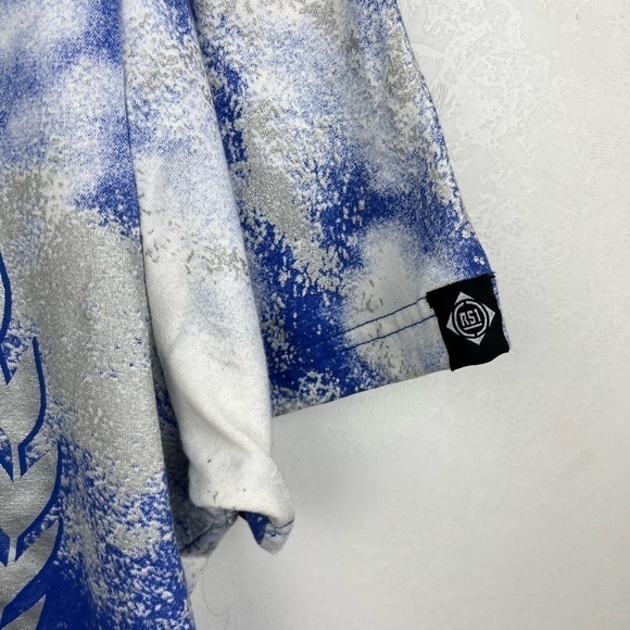 rise As 1ne Mens Short Sleeve Graphic Tee Blue White Cloud - Picture 5 of 11